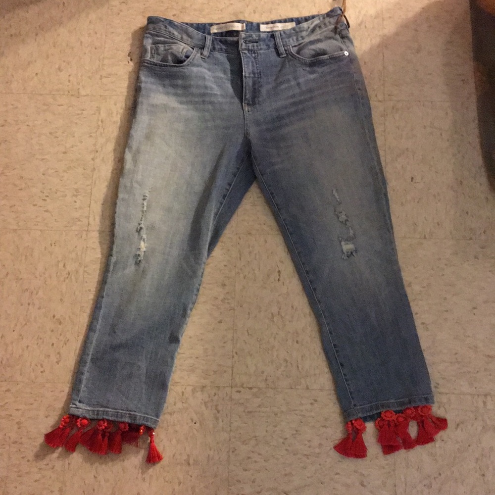 NWT Anthropologie jeans with tassels